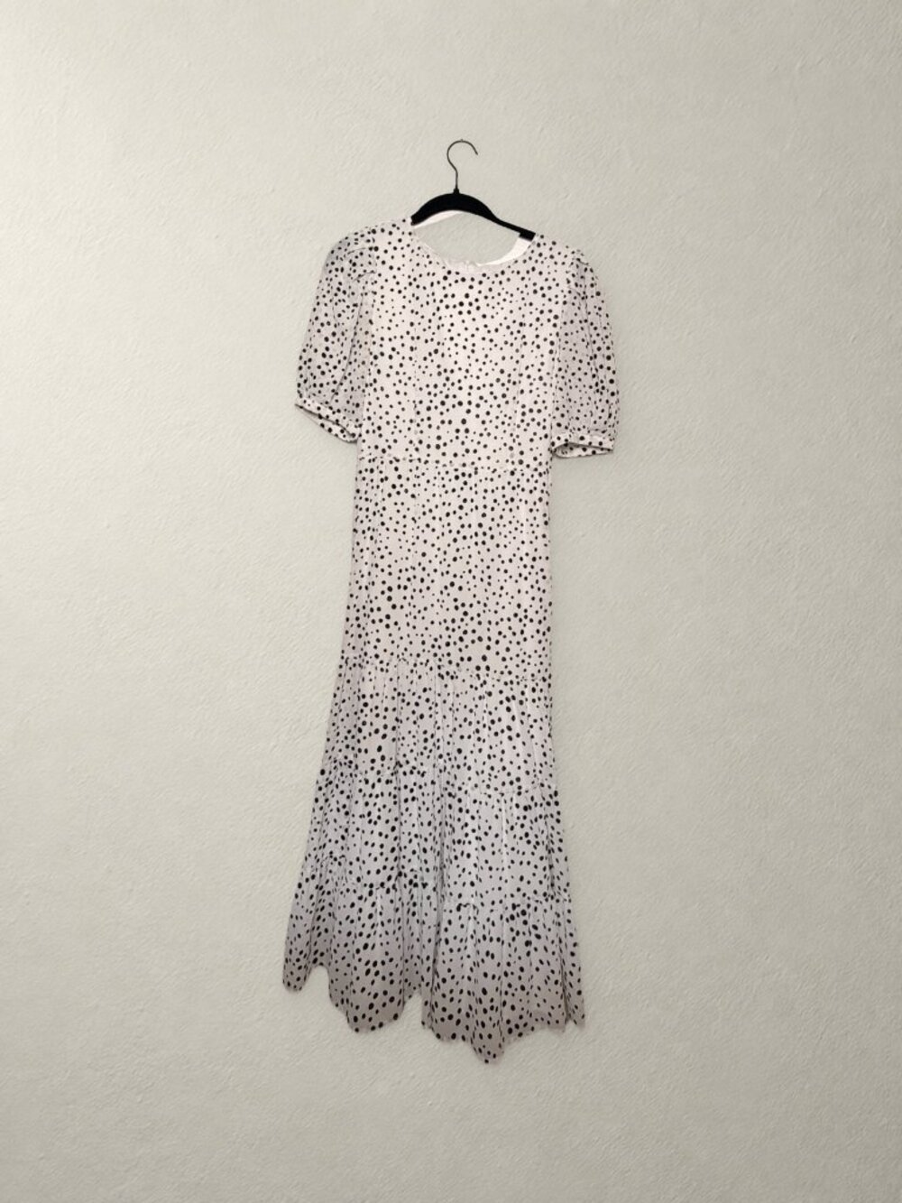 BB Dakota Something About Dots Polka Dot Tiered Puff Sleeve Midi Dress Size 2
